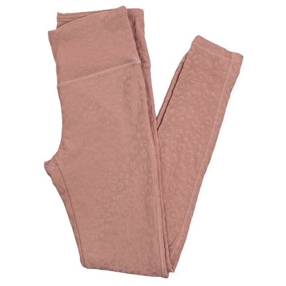 Mono B Leopard Jacquard High Waist Leggings (Dusty Pink) - Small - Picture 1 of 10
